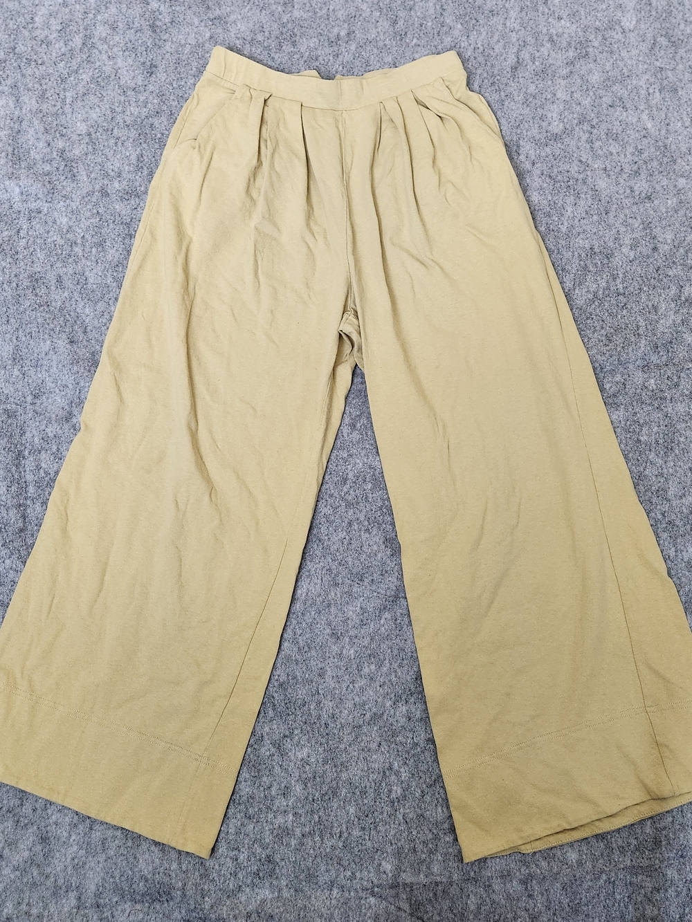 Free People Beach Wide Leg Baggy Pleated Pants Women's M Mustard Brown Pocket
